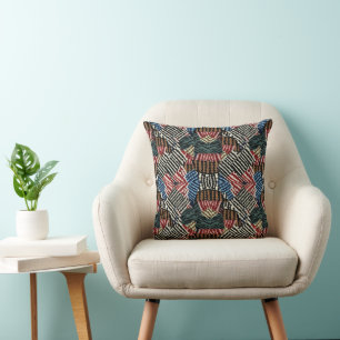 Colorful Geometric Chevron Stripe Cushion