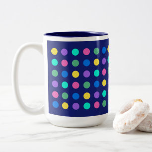 Colorful Geometric Dots Drinkware Design -  Two-Tone Coffee Mug