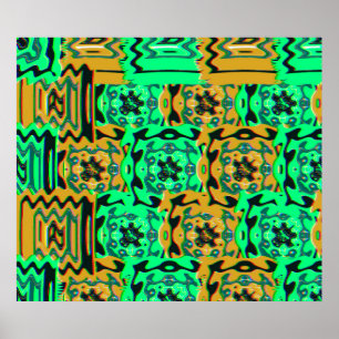 Colorful Geometric Glitch Pattern  Poster