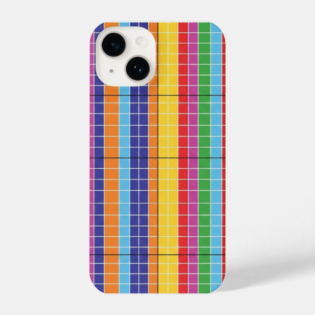 Colorful Geometric Grid Pattern Phone Case – Moder (Back)