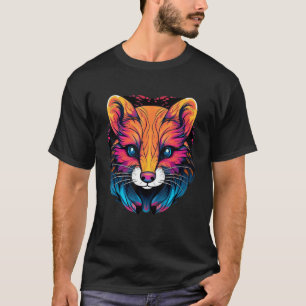 Colorful Geometric Mink Weasel Otter Pop Animal T-Shirt