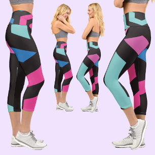 Colorful Geometric Pattern               Capri Leggings