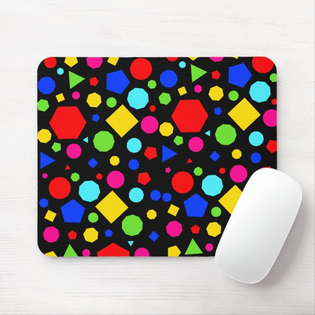 Colorful geometric pattern mouse pad (With Mouse)