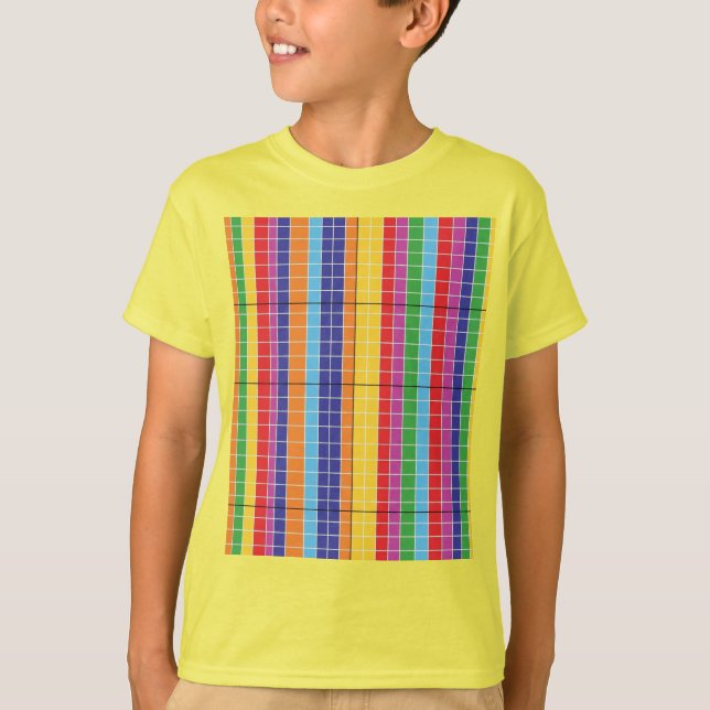 Colorful Geometric Pattern T-Shirt on Yellow | Bol (Front)