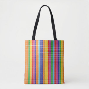 Colorful Geometric Pattern Tote Bag – Modern Rainb
