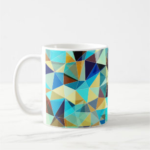 Colorful geometric pattern, triangles background, coffee mug