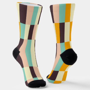 Colorful geometric pattern with vertical stripes  socks
