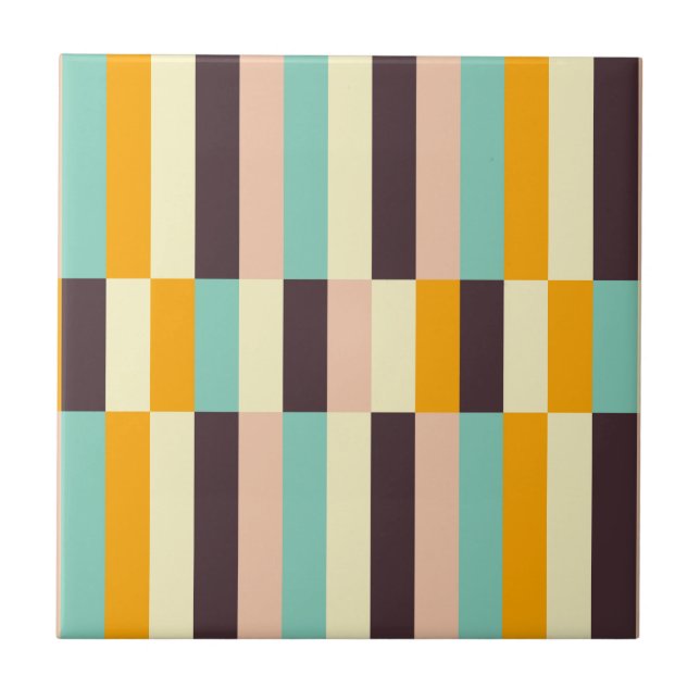 Colorful geometric pattern with vertical stripes  tile (Front)