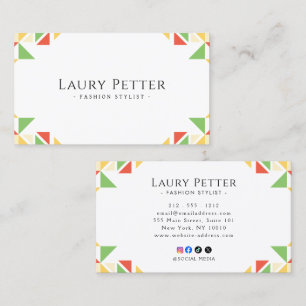 Colorful Geometric Retro Professional  Business Card