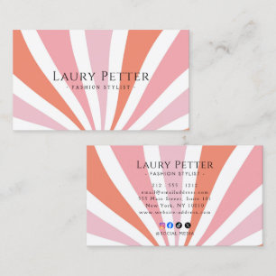 Colorful Geometric Retro Professional Business Card