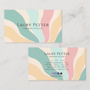 Colorful Geometric Retro Professional  Business Card