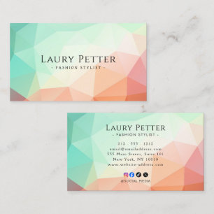 Colorful Geometric Retro Professional  Business Card