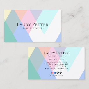 Colorful Geometric Retro Professional  Business Card