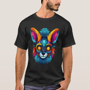 Colorful Geometric Ring Tailed Lemur  Pop Animal T-Shirt