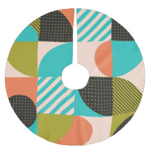 Colorful geometric, Scandinavian style pattern. Brushed Polyester Tree Skirt