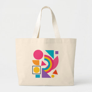 Colorful Geometric Shapes – Abstract Modern Design Large Tote Bag