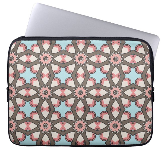 Colorful Geometric Shapes Pattern – Modern Abstrac Laptop Sleeve (Front)