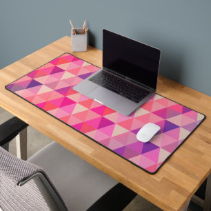Colorful Geometric Triangles Pattern Desk Mat