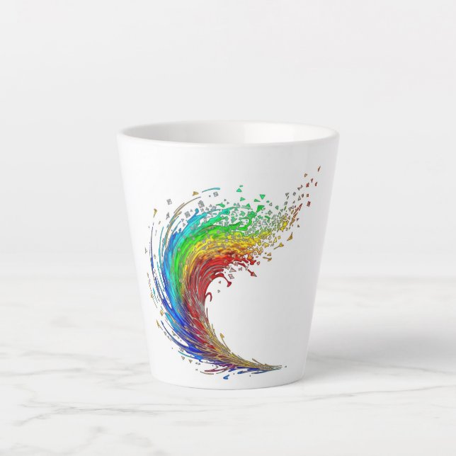 Colorful Geometric Wave Coffee Cup (Front)