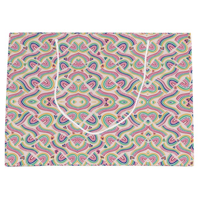 Colorful gift bag with a psychedelic pattern  (Front)
