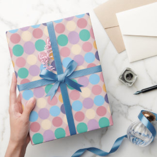 Colorful Gift Pastel Polka Dot Wrapping Paper