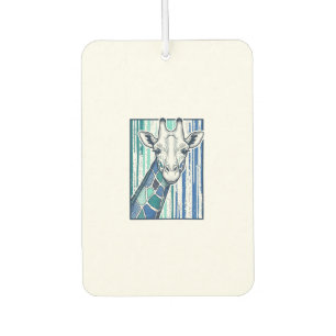 Colorful Giraffe Portrait Vintage Engraving Vector Car Air Freshener