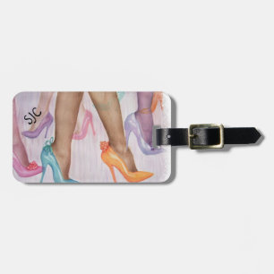 COLORFUL GIRL HI HEELS PERSONALIZED LUGGAGE TAG