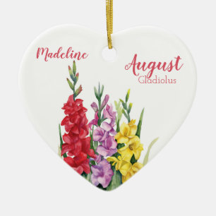 Colorful Gladiolus August Birth Flower for Baby Ceramic Tree Decoration