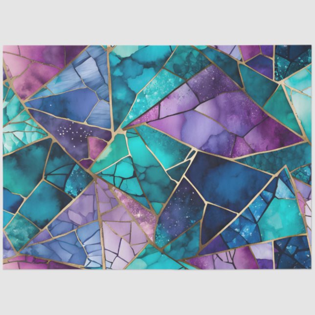 Colorful Glass Mosaic Art Tissue Paper (Front)