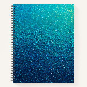 Colorful Glitter Art Spiral Notebook
