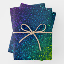 Colorful Glitter Art Wrapping Paper Sheets