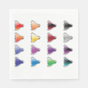 Colorful Glossy Metal Play Buttons Napkin