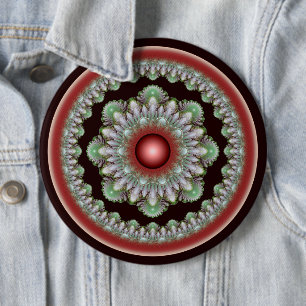Colorful glossy ornament 6 cm round badge