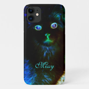 Colorful Glow In The Dark Spooky Cat Case-Mate iPhone Case