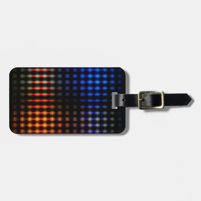 Colorful glowing lights luggage tag (Front Horizontal)