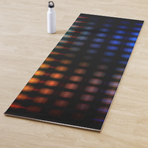 Colorful glowing lights yoga mat