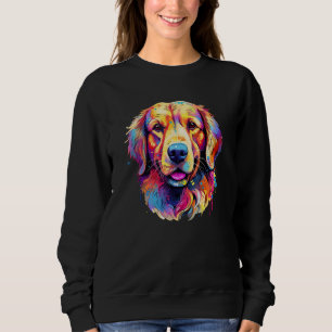 Colorful Golden Retriever Portrait Pop for Women m Sweatshirt