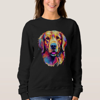 Colorful Golden Retriever Portrait Pop for Women m Sweatshirt