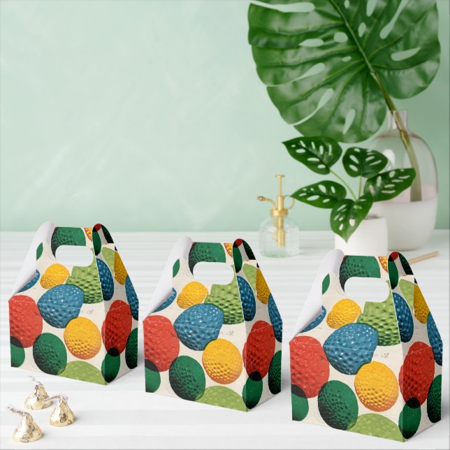 Colorful Golf Ball Pattern Favour Box (Multiple)