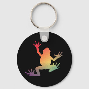 Colorful Gradient Frog Lover Gifts Key Ring