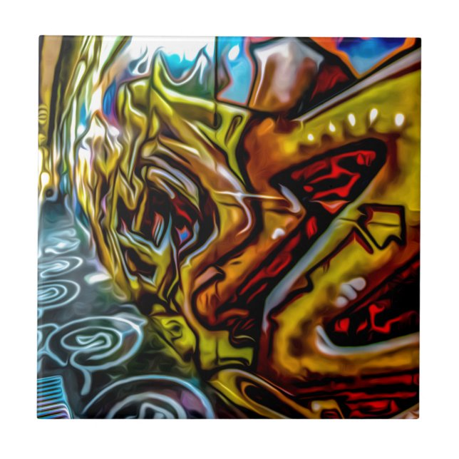Colorful Graffiti Art Tile (Front)