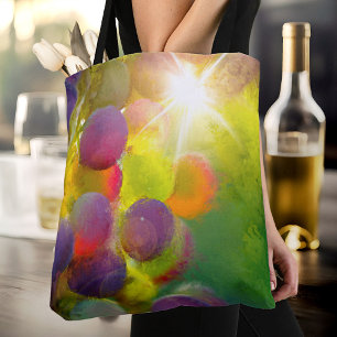 Colorful Grapes Wine Lovers Tote Bag