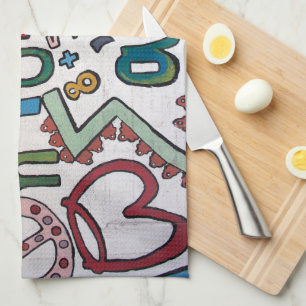 Colorful Greek Alphabet Tea Towel