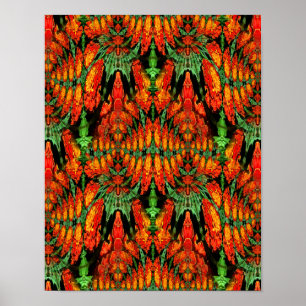 Colorful Green Orange Abstract Art Pattern      Poster