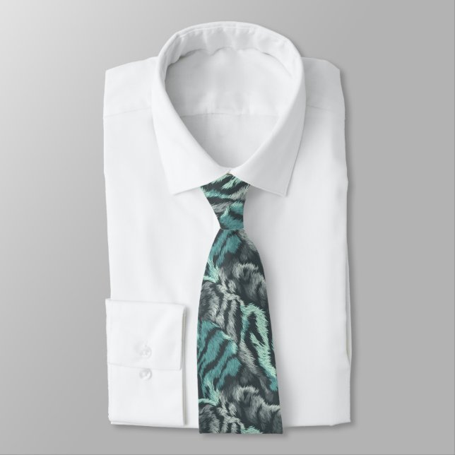 Colorful Groomsman Gift Tiger Tie (Tied)