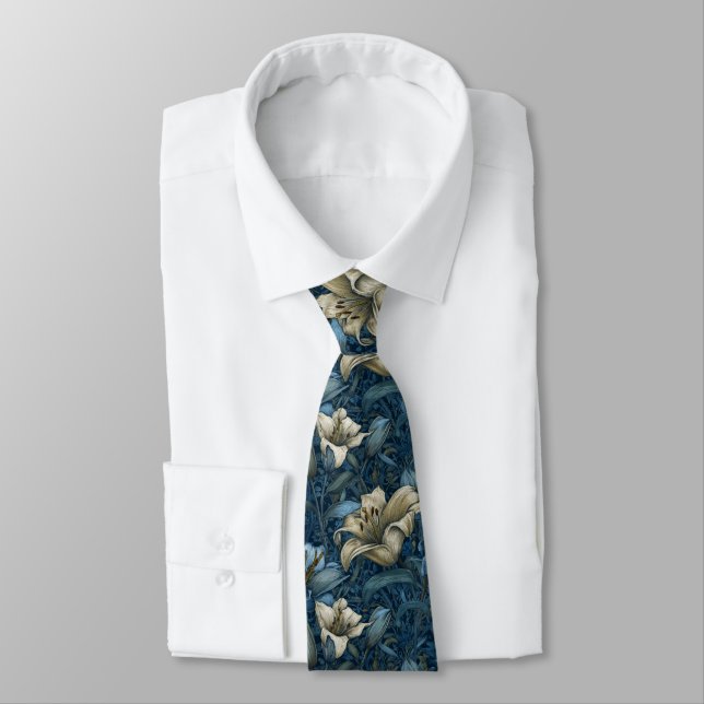 Colorful Groomsmen Lilies Flower Tie (Tied)
