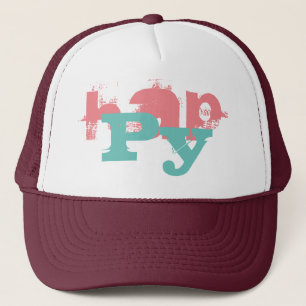 colorful grunge HAPPY lettering Trucker Hat