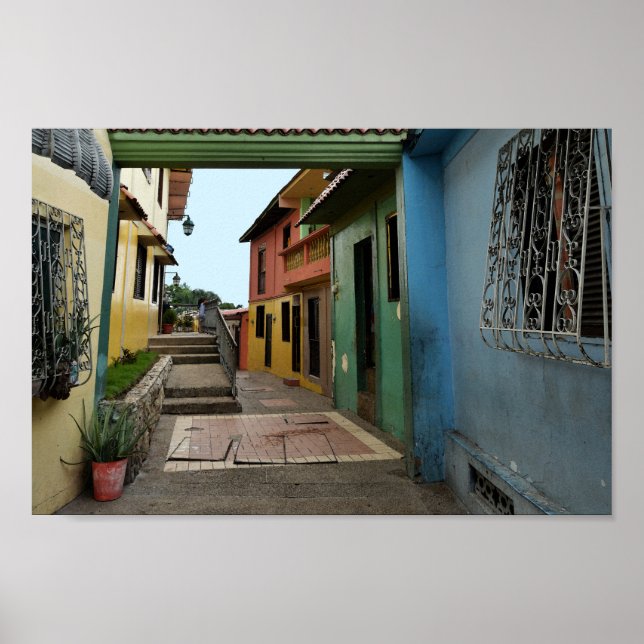 Colorful Guayaquil Alley Poster (Front)