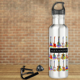 colorful guitars personalized 710 ml water bottle