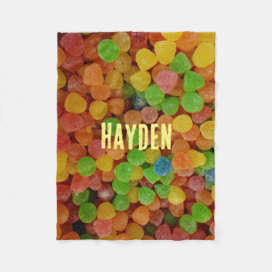 Colorful Gumdrops Candy Personalised Fleece Blanket
